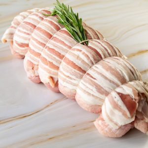 Luxury boneless Turkey Royale Breast Fillet with Cranberry & Pink Lady Apple  stuffing wrapped in Streaky Bacon 1.5kg|2.5kg|5kg