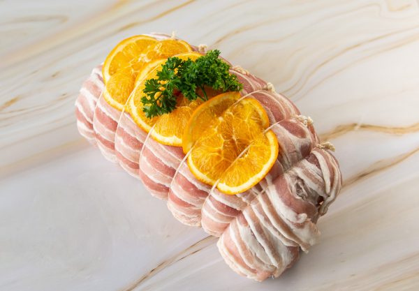 Three Bird Roast wrapped in Streaky Bacon 2.5kg (Turkey/Duck/Pheasant)